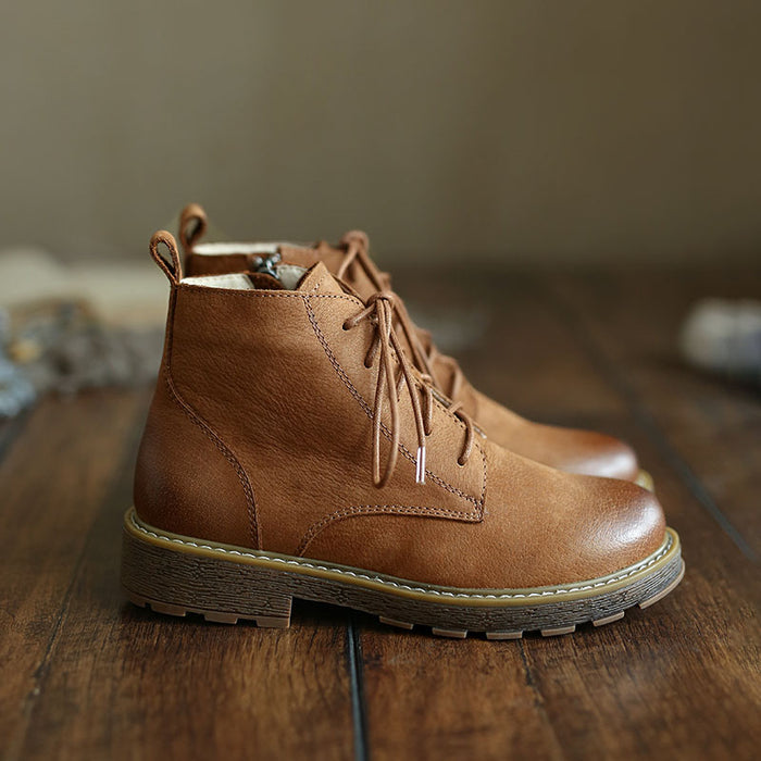 British Laced Zipper Martin Boots | Gift Shoes