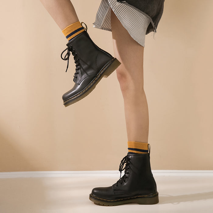 British Style Velvet Marten Boots Black | 35-43
