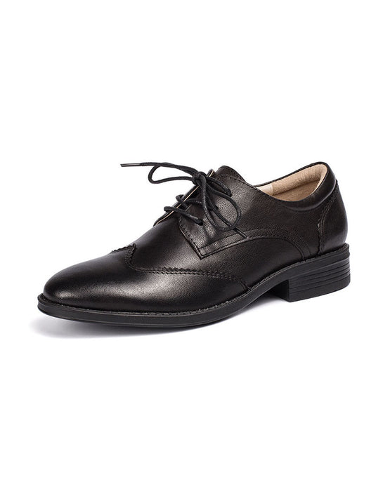 Handmade Genuine Leather Lace Up Oxford Shoes Women 35-41 37 / Brown Handmade Genuine Leather Lace Up Oxford Shoes Women 35-41 37 / Brown