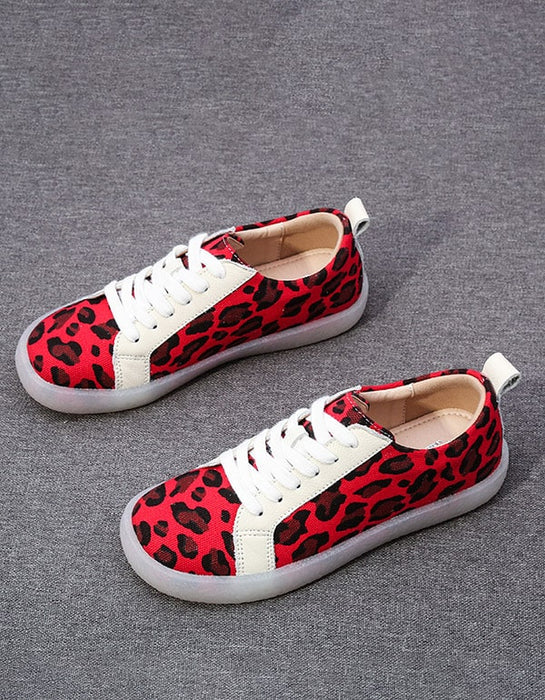 Canvas Print Women's Leopard Casual Shoes
