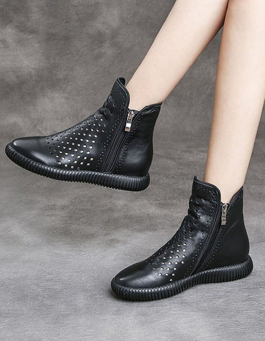 Breathable Summer Retro Leather Hollow Boots June New 2020 77.00
