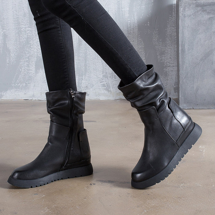 Winter Autumn Comfortable Long Leather Boots for Women