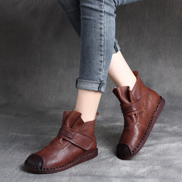 Casual Retro Leather Handmade Short Boots | Gift Shoes