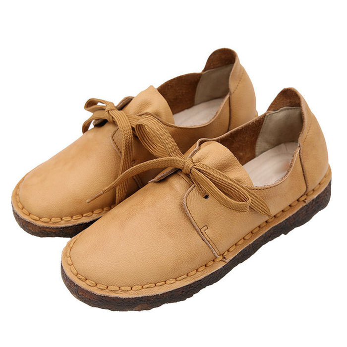 Casual Soft Bottom Leather Flat Retro Women's Shoes | Gift Shoes
