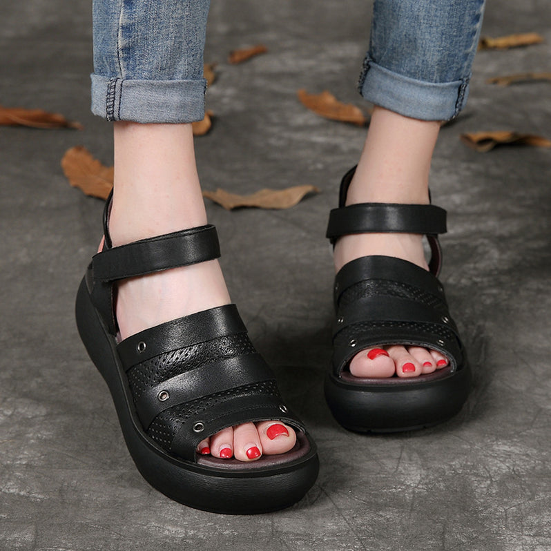 Summer Open toe Handmade Retro Platform Sandals — Obiono