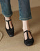Chunky Heels French Style Vintage T-strapy Sandals April Shoes Collection 2023 106.00