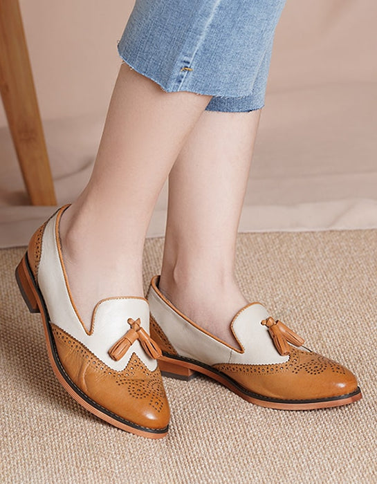Color-matching Vintage Oxford Shoes For Women 2021 March New Trends 2021 95.00
