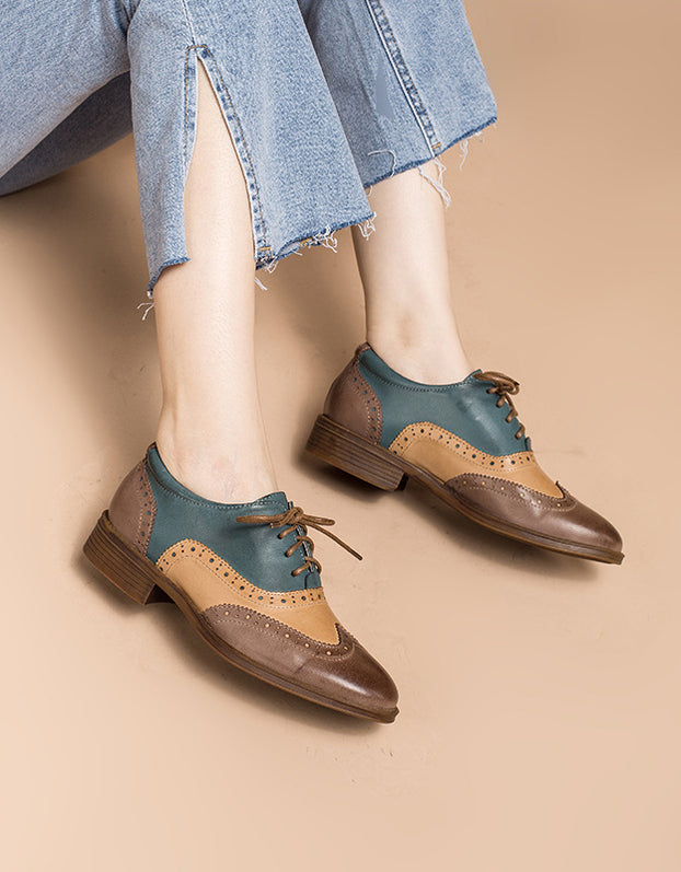 Chaussures Fossil Baisley Oxford Brogue Femme – Marron, Bout Rond, Lacets, Taille US 11 / EU 43
