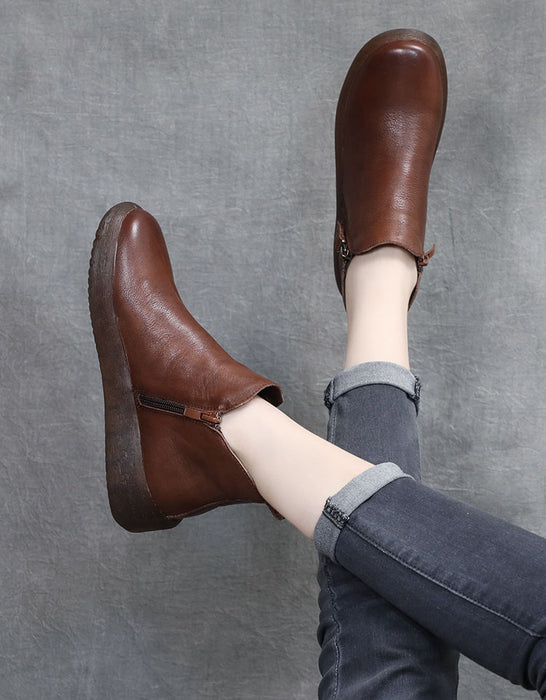 Comfort Bouncing Sole Soft Leather Short Boots 35-43 Dec Shoes Collection 2021 95.80