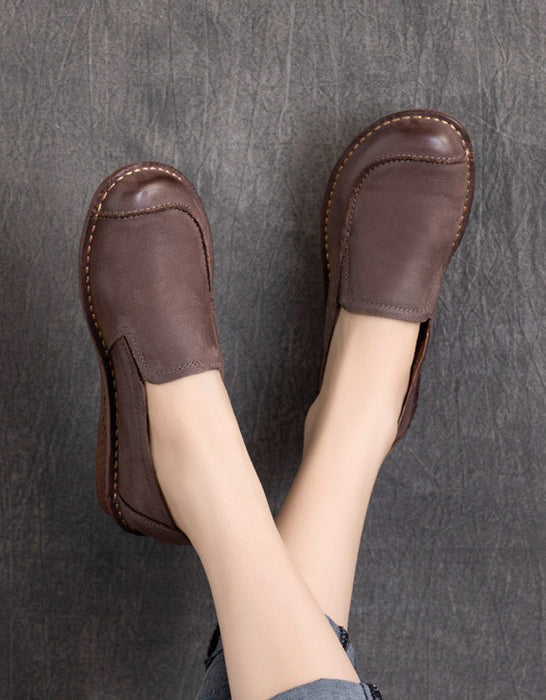 Slip-on Comfortable Handmade Retro Leather Flats