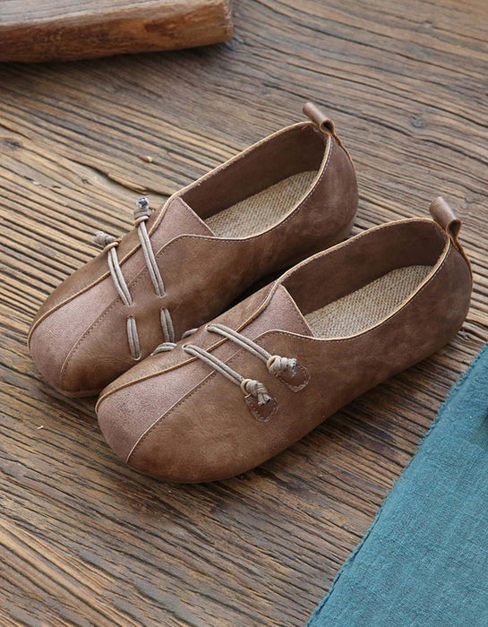 Comfortable Light-weight Retro Slip-on Flats April Shoes Collection 2023 61.00