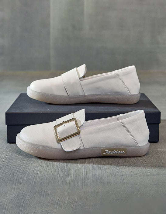 Comfortable Slip-on Spring Leather Sneakers