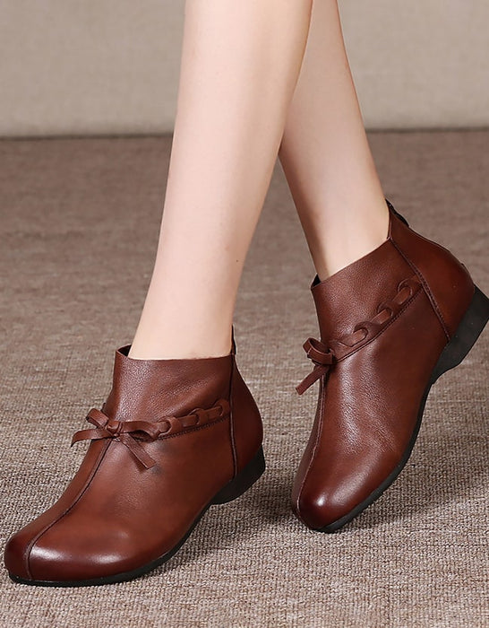 Comfortable Soft Leather Women's Short Boots Aug New Trends 2020 79.00