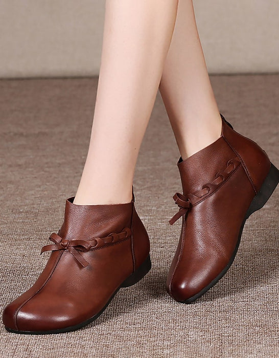 Comfortable Soft Leather Women's Short Boots 37 / Black Comfortable Soft Leather Women's Short Boots 37 / Black
