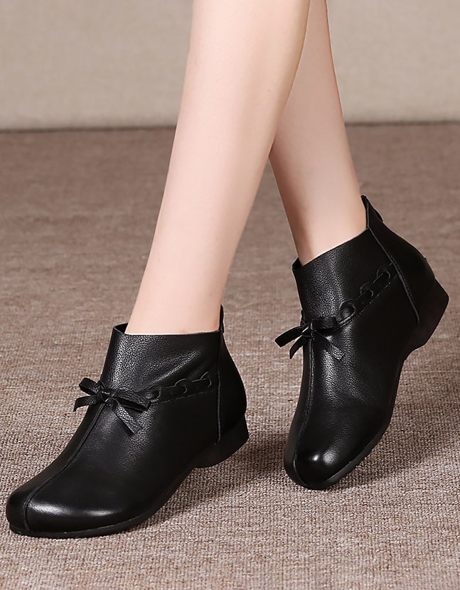 chinese dress ladies Amazon.com | Allurenana Women's Ankle Boots Comfortable Chunky Heel Dress  Boot Mid-Calf Fashion Pointed Toe Low Heel Leather Booties for Women Black  2.5 Inch US5