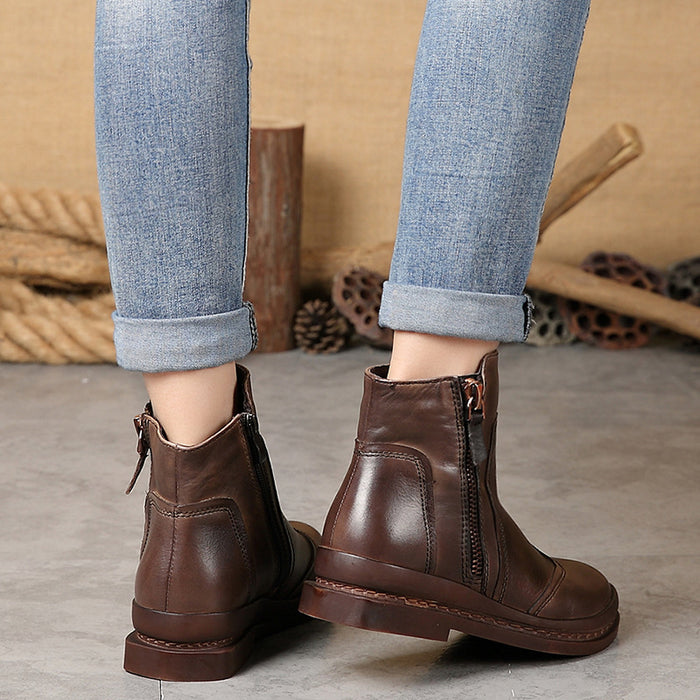 Cow Leather Women Short Boots | Gift Shoes