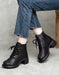 Cowhide Round Toe Comfortable Chunky Boots Sep Shoes Collection 2022 99.80