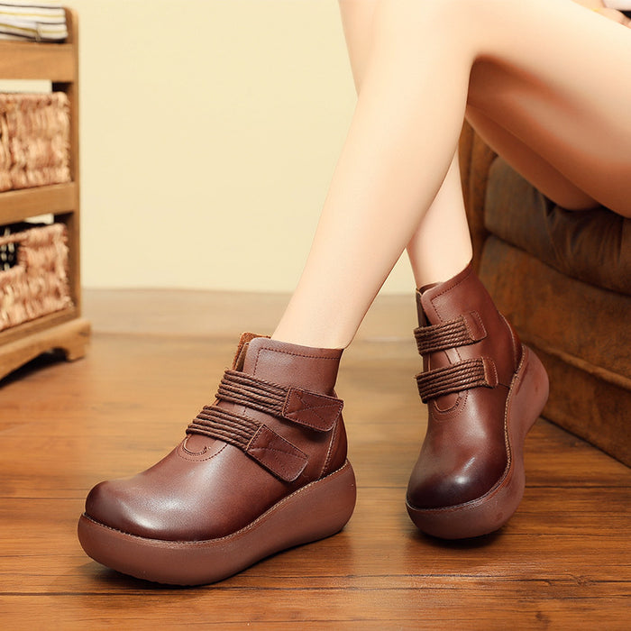 Cowhide Women's Retro Boots | Gift Shoes