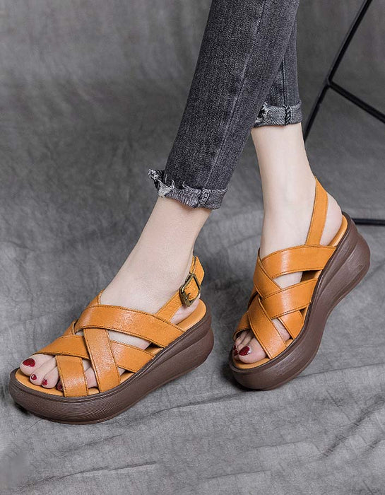 Cross Straps Summer Holiday Wedge Sandals