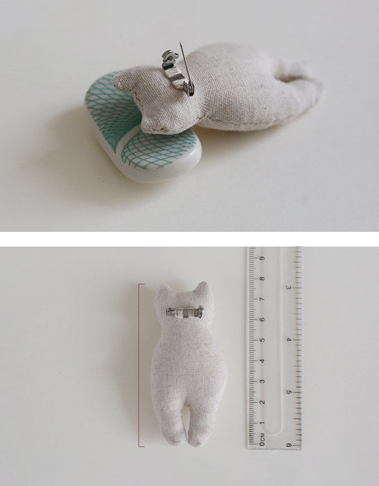 DIY Embroidery Cat Brooch Key Chain Pendant Gift Accessories 35.00