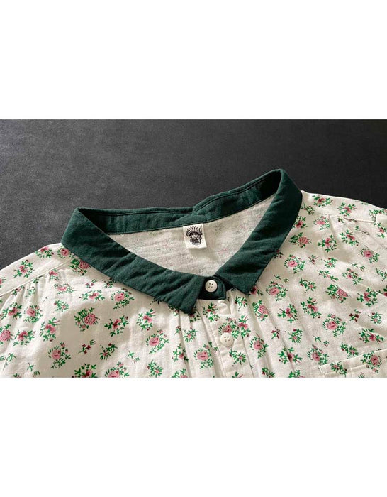 Double-layer Cotton Floral Long-sleeved Shirt Accessories 41.00