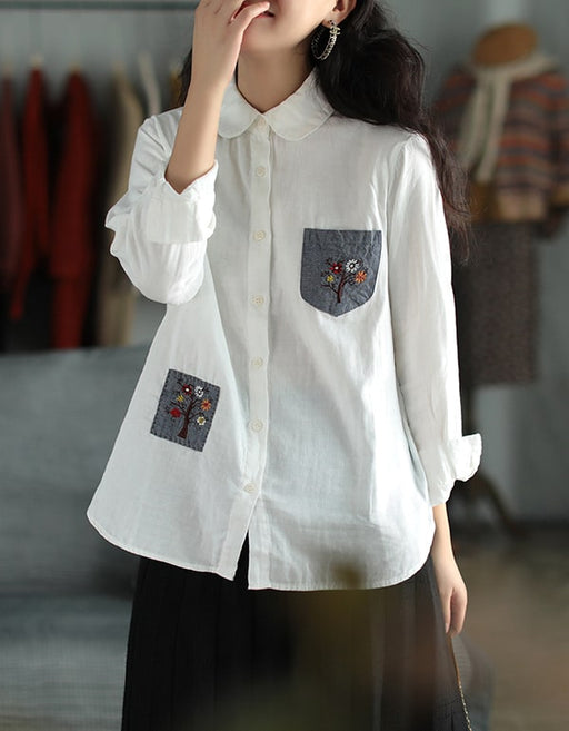 Double-layer Cotton Hand-embroidered Shirt Accessories 40.40