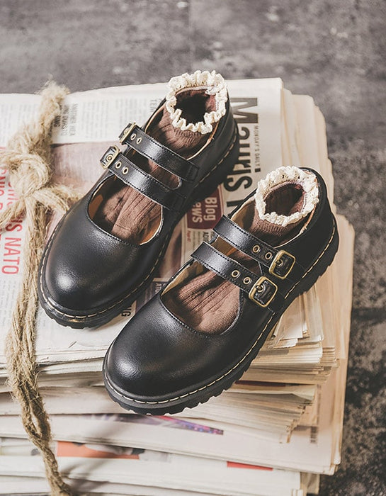 Front Double Buckle Vintage Mary Jane Shoes July New Arrivals 2020 80.00