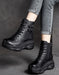 Double Buckles Lace up Retro Leather Platform Boots Jan Shoes Collection 2022 108.44