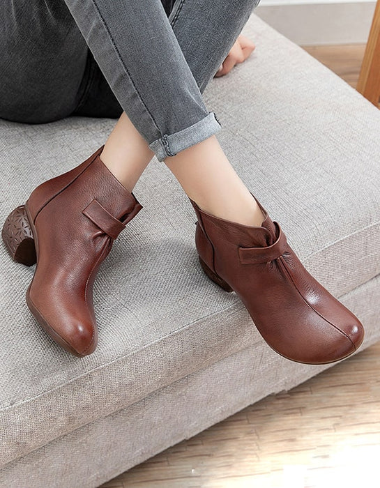 Autumn Comfy Vintage Leather Chunky Boots Oct New Trends 2020 81.90
