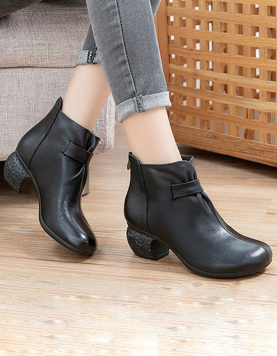 Autumn Comfy Vintage Leather Chunky Boots Oct New Trends 2020 81.90