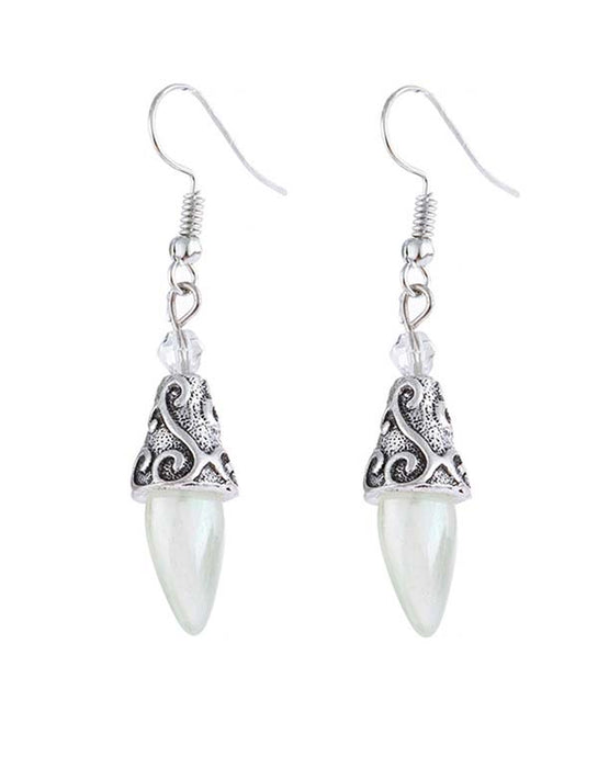 Elegant White Gold Plated Moonstone Stud Earrings Earrings 29.00