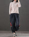 Embroidered Buckle Loose Retro Denim Pants Bottoms 47.50