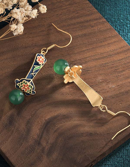 Enamel Painted Chalcedony Agate Earrings Accessories 18.80