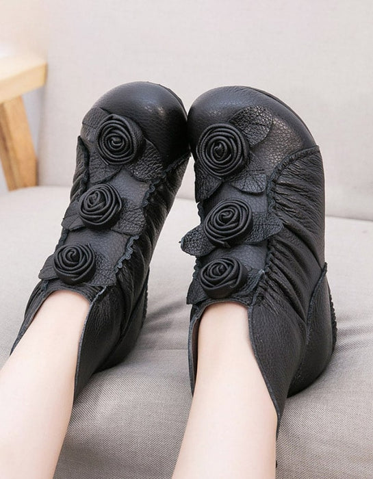 Ethnic Handmade Flower Comfortable Retro Boots Feb New Trends 2021 77.80