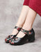 Ethnic Retro Leather Printed Chunky Shoes Aug New Trends 2020 67.70