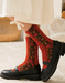 4 Pairs Vintage Socks Women's Long Tube Socks Floral Bottom&socks 28.00
