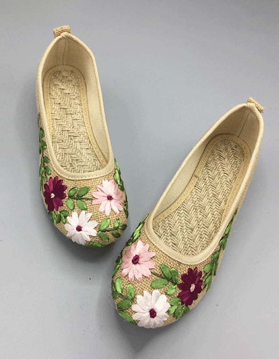 Ethnic Style Embroidered Linen Shoes