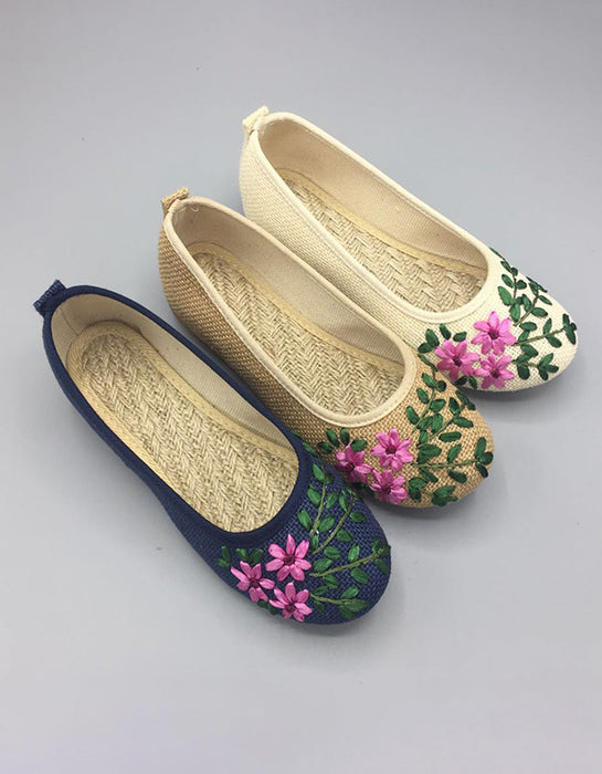 Ethnic Style Embroidered Linen Shoes