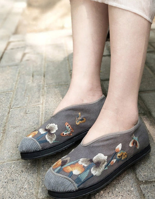 Ethnic Style Embroidery Comfortable Cotton Shoes