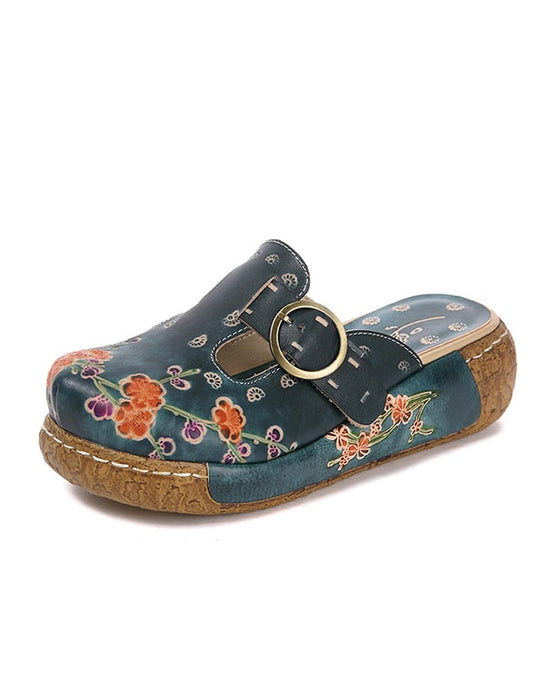 Ethnic Style Printed Flower Summer Slippers