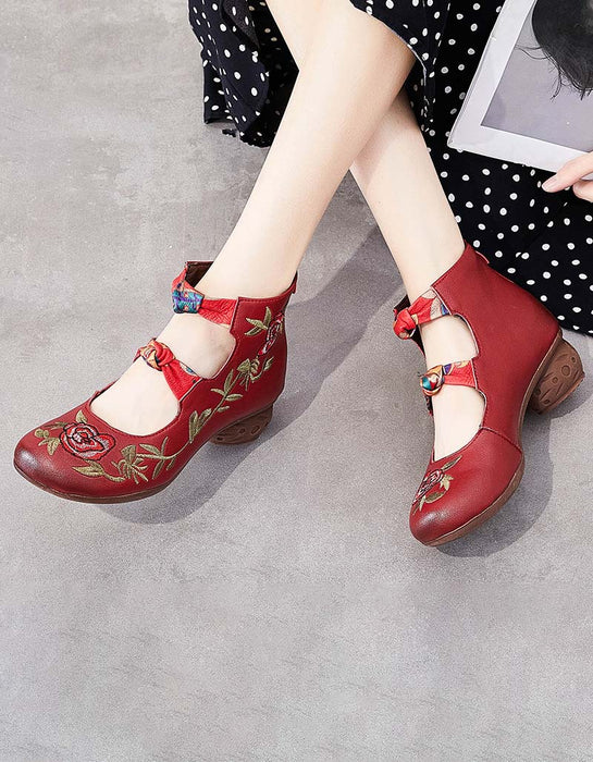Ethnic Style Retro Embroidered Chunky Sandals March Shoes Collection 2022 75.00