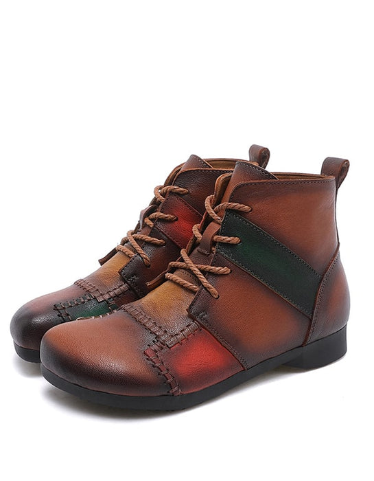 Handmade Ethnic Style Retro Leather Stitching Boots Sep New Trends 2020 78.00