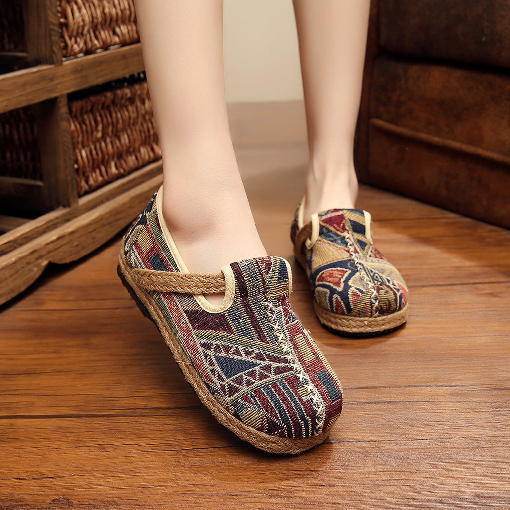 Ethnic Mori Leather Flat Women's Shoes | Gift Shoes — Obiono