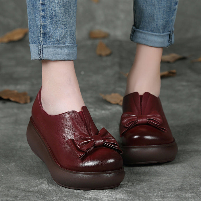 Ethnic Style Autumn Women Leather Shoes Platform l Gift Shoes — Obiono