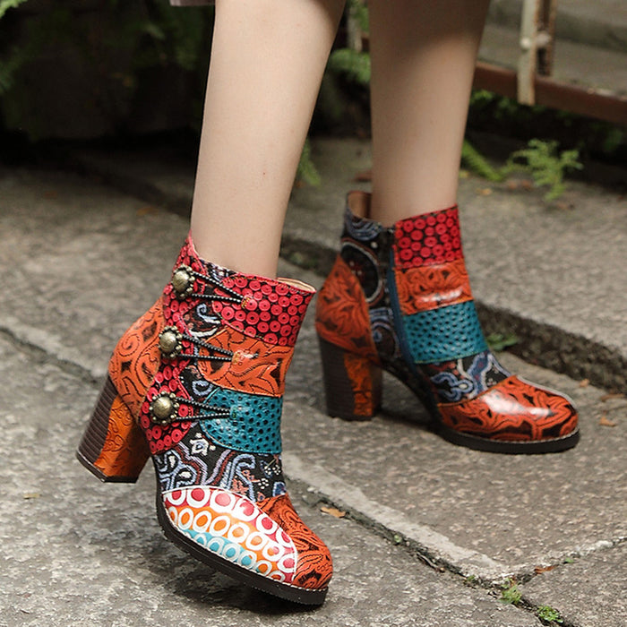 Fashion Retro Leather Bohemian Boots | Gift Shoes