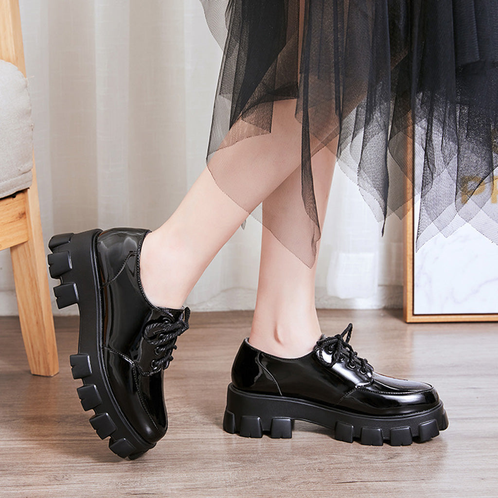 Chunky Soft Leather Shoes Hopeusnice Leather Shoes for Women Soft Non-Slip Breathable  main image 2