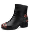 Floral Printed Plush Retro Chunky Boots Dec New Trends 2020 63.70