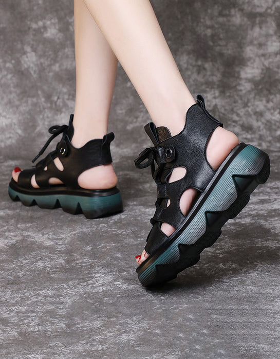 Front Lace-up Platform Cut-out Sandals July Shoes Collection 2022 85.00