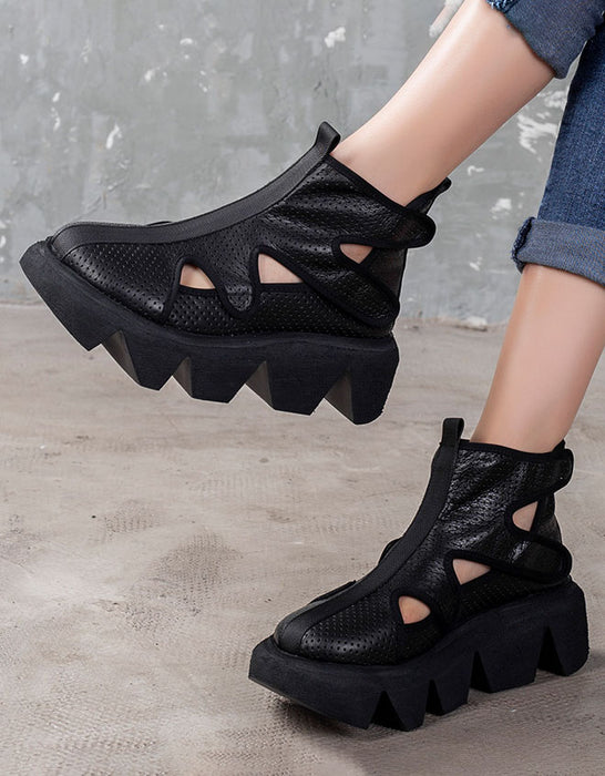 Front Velcro Hollow Retro Platform Cut-out Sandals May Shoes Collection 2022 99.00