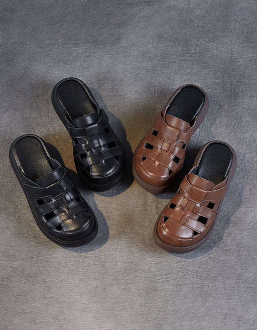 Front Woven Retro Wedge Slippers July Shoes Collection 2022 78.70